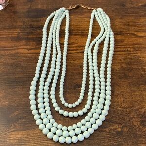 Plunder robin egg blue Multi-Strand Beaded Necklace